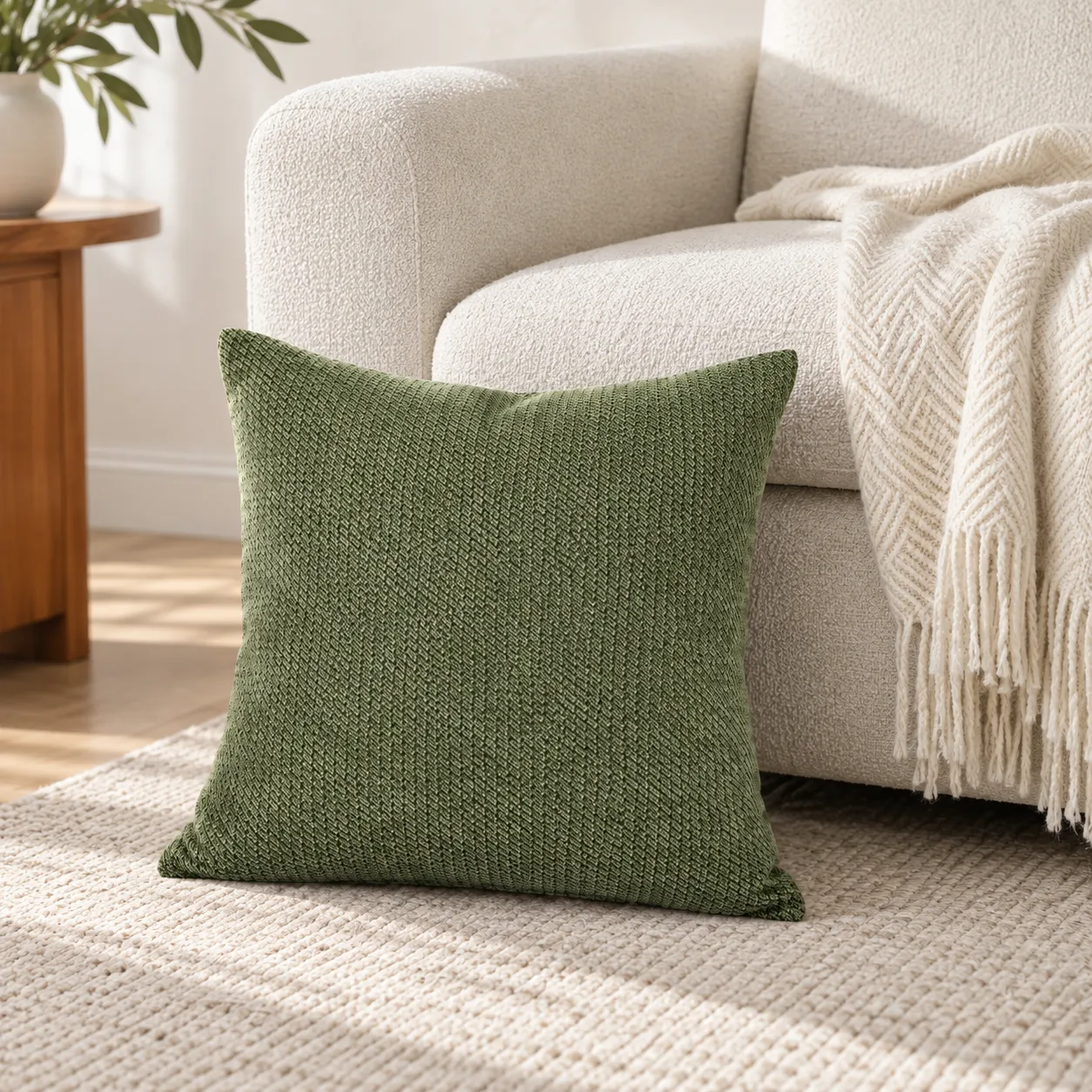 Moss Textured Cover - use view; styling objects excluded